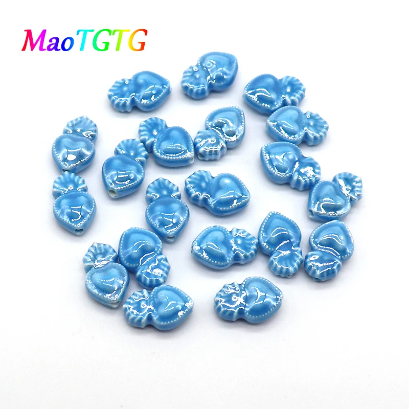 Fashion Torch Heart Shape Ceramic Beads For Jewelry Making DIY Necklace Bracelet Earring Color Ceramic Beads Jewelry Accessories
