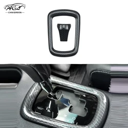 2pcs Carbon Fiber Color Bamboo Grain Automatic Gear Shift Frame Knob Cover For Toyota Hilux Revo Conquest 2015-2021