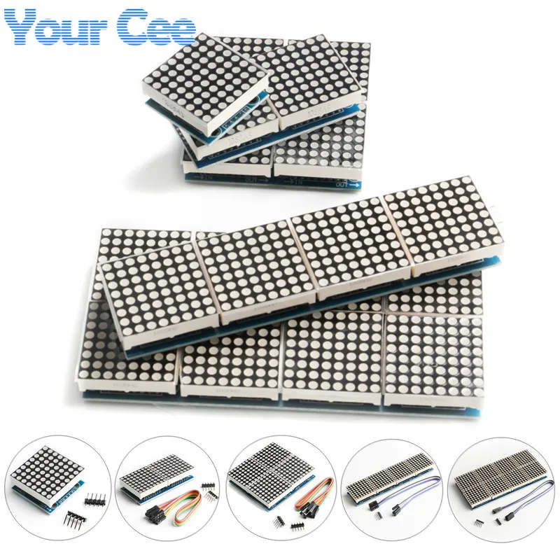 Moduł wyświetlacza LED matrycy punktowej 8x8 MAX7219, tablica sterująca mikrokontrolera z cyfrową tubą 8/4/2 w 1, 1x2 2x4, do Arduino DIY KIT