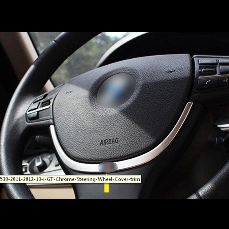 Matt chrome steering wheel decorative trim cover sticker interior accessories for BMW 5 series F06 F07 F10 F11 F12 F13