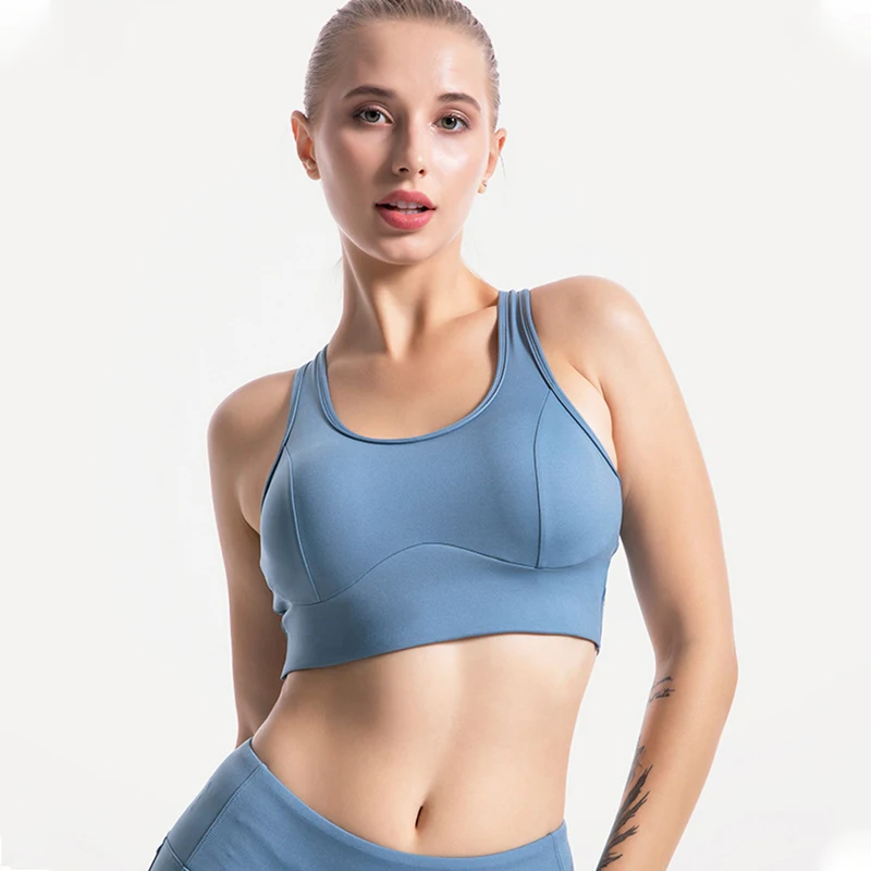 

Naked-Feel Women Sports Bras Push Up Yoga Workout Gym Bras Crop Tops with Removable Pads Running Bras for Women Soft Sexy 2020