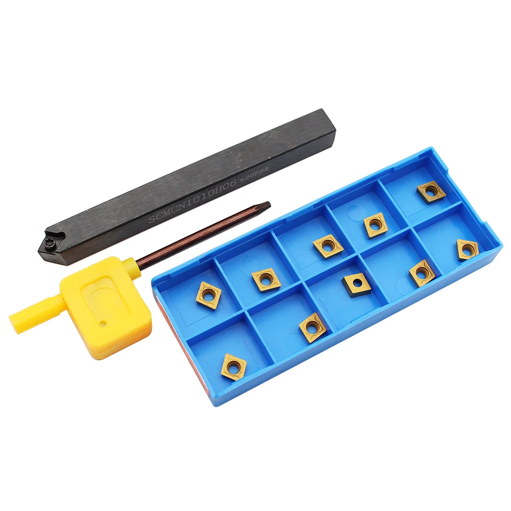 Portaherramientas de torneado exterior, SCMCN1010H06 SCMCN + CCMT060204 CCMT 060208, herramientas de inserción de carburo de alta calidad