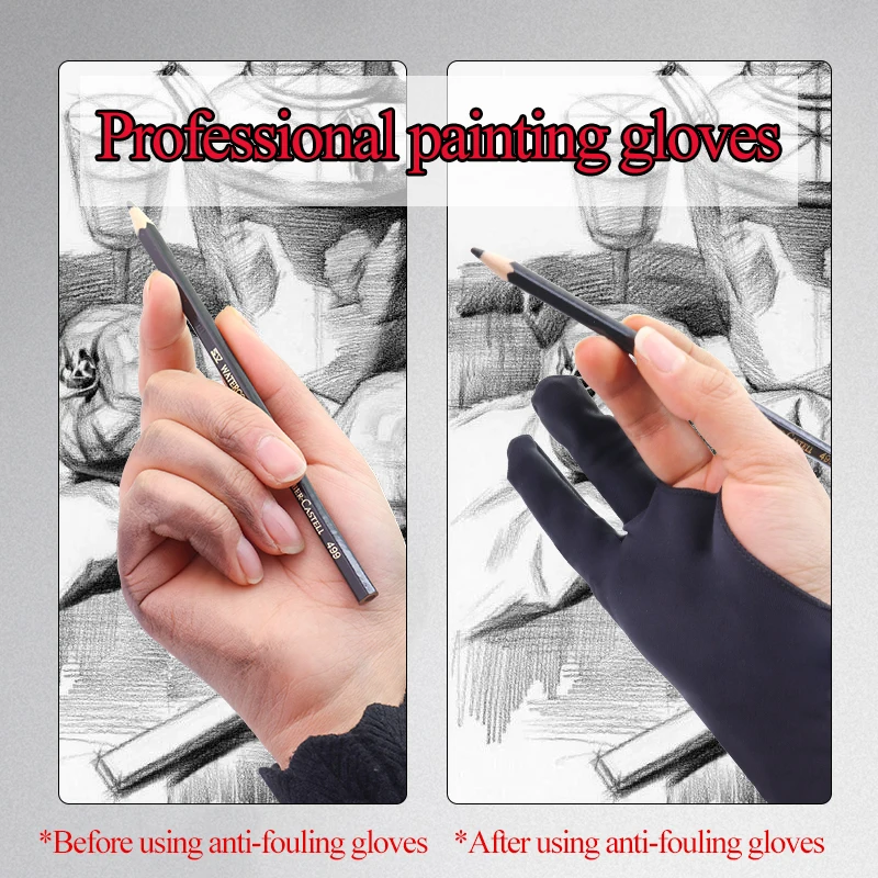 Two-fingers/Shaped Style Antifouling Gloves for Any Graphics/Table/Drawing Free Size Both for Left and Right Hand Drawing Gloves