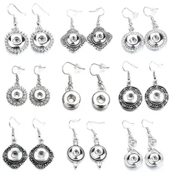 Snap Jewelry Earring Metal 12mm Snap Button Earrings Eardrop Mini 12mm Snap Earring Charm Buttons