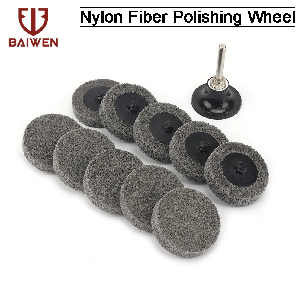 50mm 2 zoll Nylon Faser Schleif Disc Polieren Rad Polieren Pads 9P Vlies Schleifen Disc Für Rotary dremel Zubehör – Detail 1