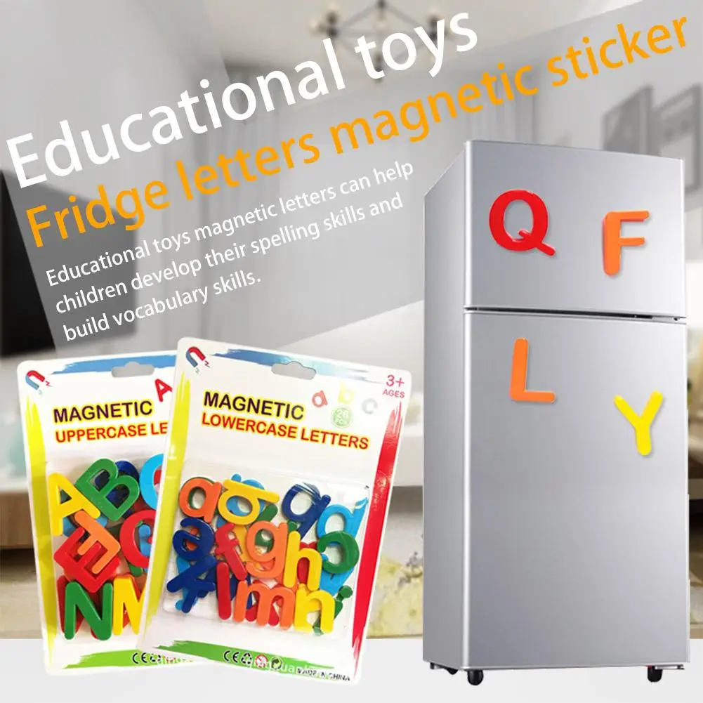 Educational Toys Refrigerator Stickers Children Early Education Magnetic Letters Digital English Plastic Refrigerator Stickers