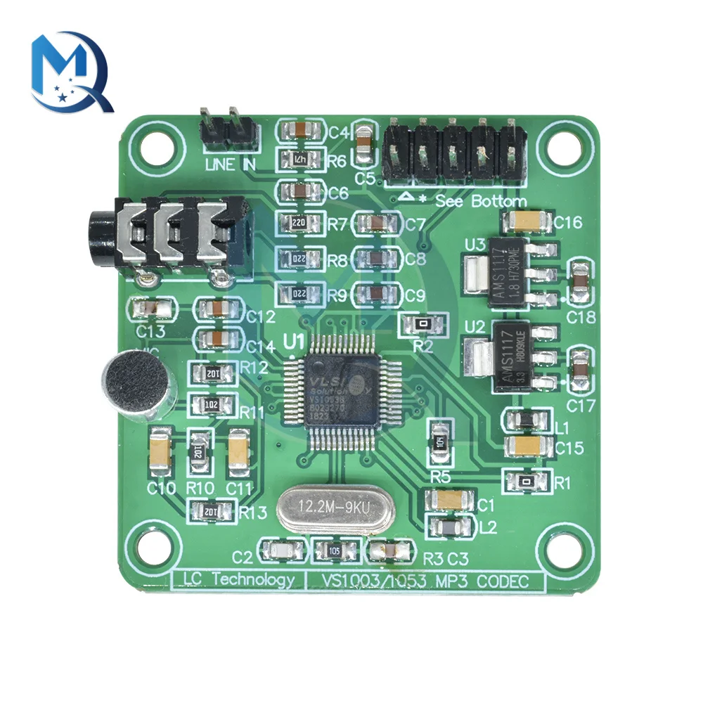 MP3 Module Audio Decoder Encoding Board  VS1053 SPI Interface with Voice OGG WAV Recording Function For Microphone