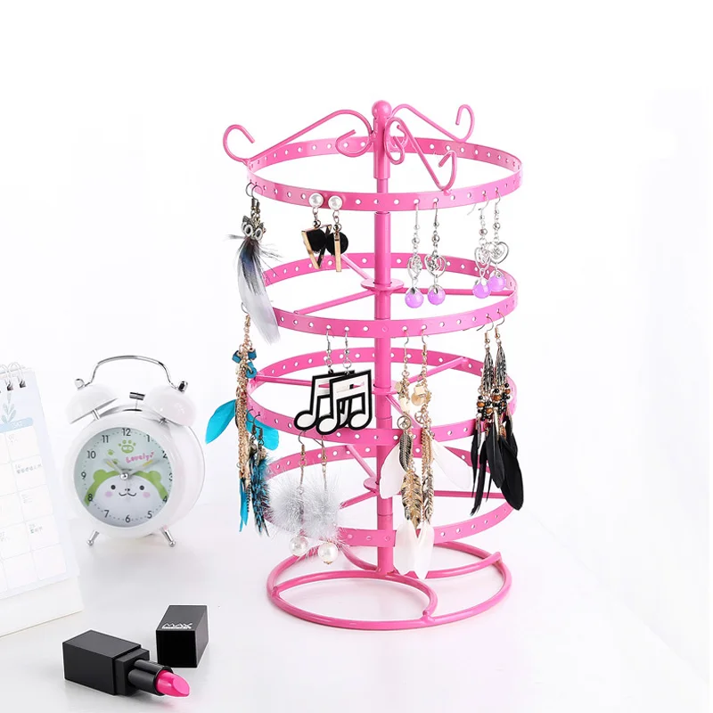 

Wholesale Assemblable Metal Earring Stand Jewelry Display Organization Jewellery Show Shelf Durable 3 Colors Round 144 Positions