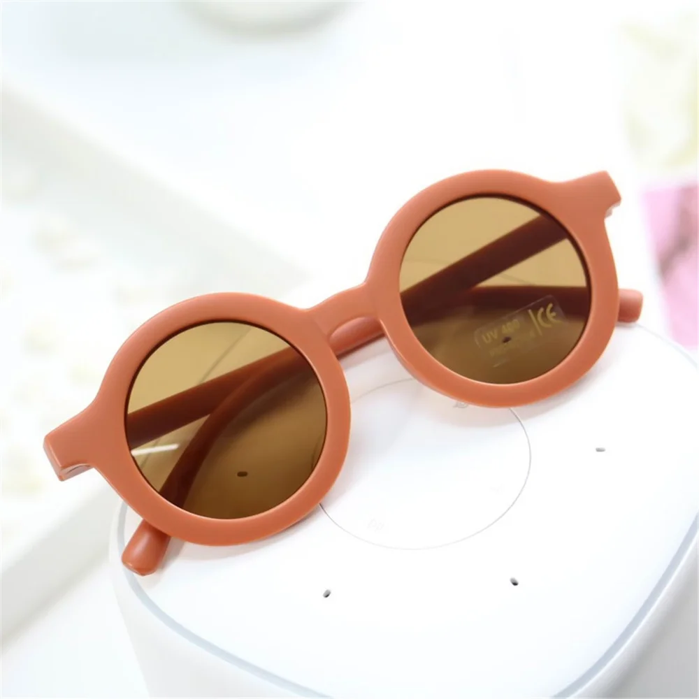 Children's Sunglasses Infant's Retro Solid Color Ultraviolet-proof Round Convenience Glasses Eyeglass For Kids