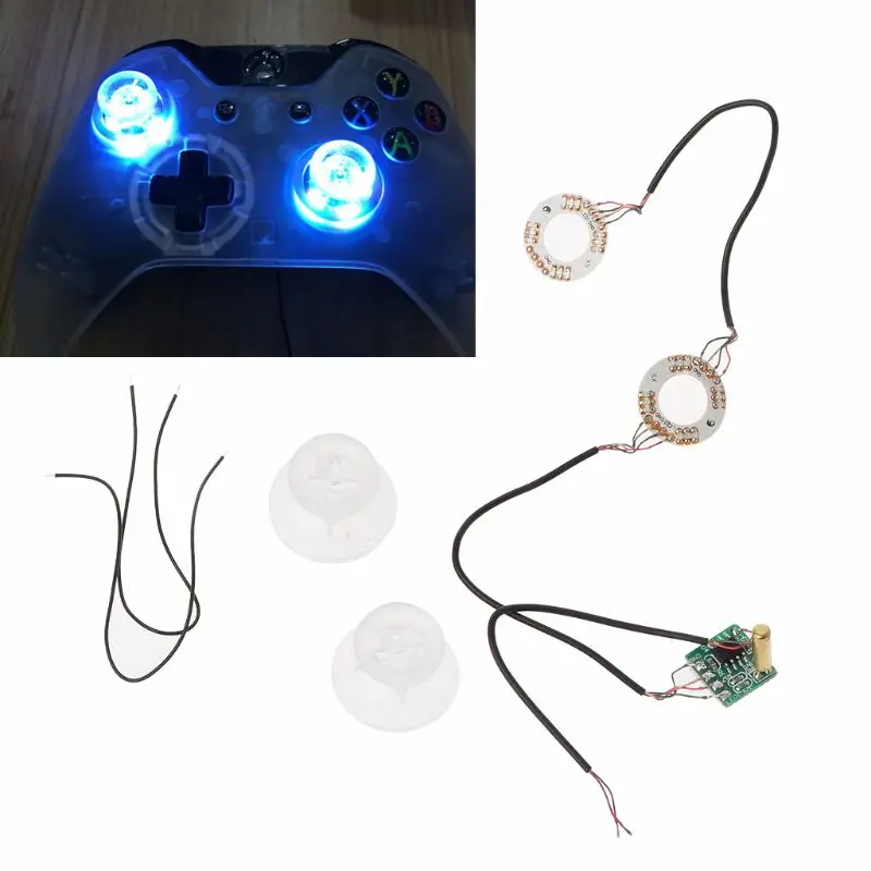 LED Licht Thumb-Sticks Joysticks Analog Thumb Mod Mit Klar Thumbsticks Kappe DIY für Xbox Einem Controller PXPE