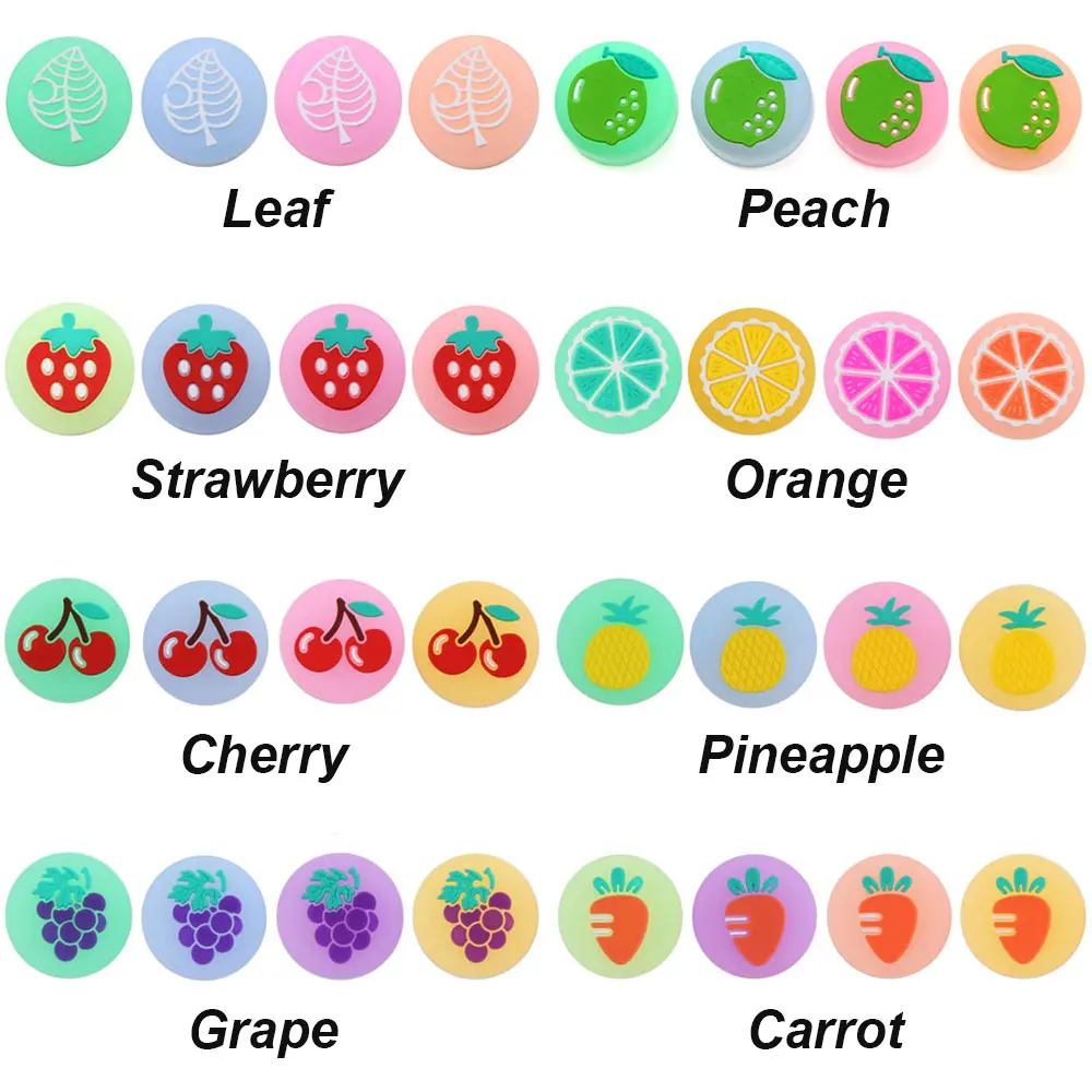 Chenghaoran 1pc brilho luminoso folha de frutas polegar aperto vara tampa caso capa para nintendo switch ns lite joy-con controlador