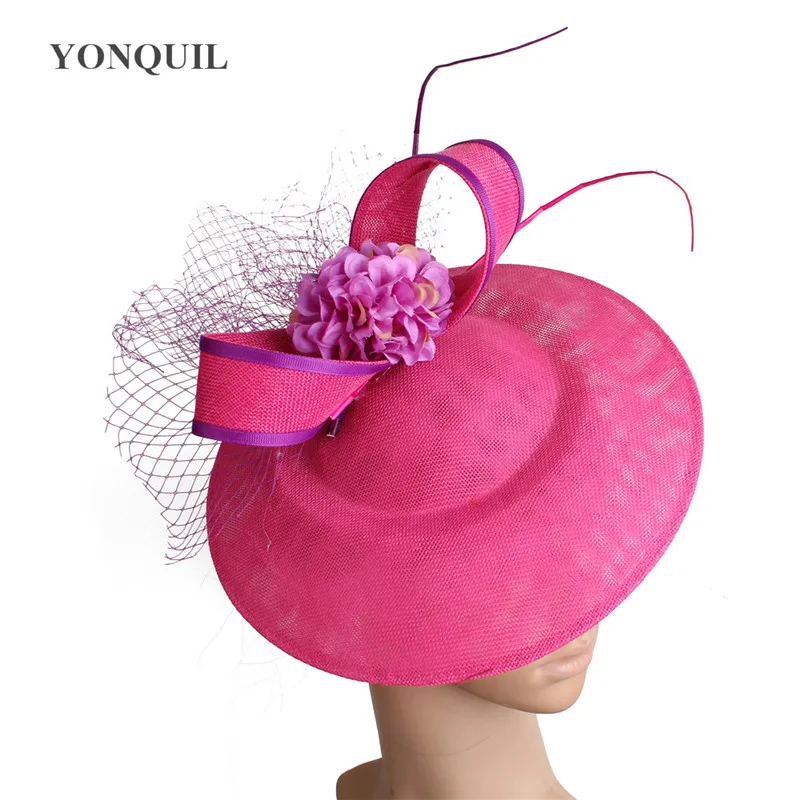 Nice Imitation Sinamay Fascinator Hats Women Elegant Chic Headwear Flower Hat Hair Accessories Wedding Race Headpiece Headband