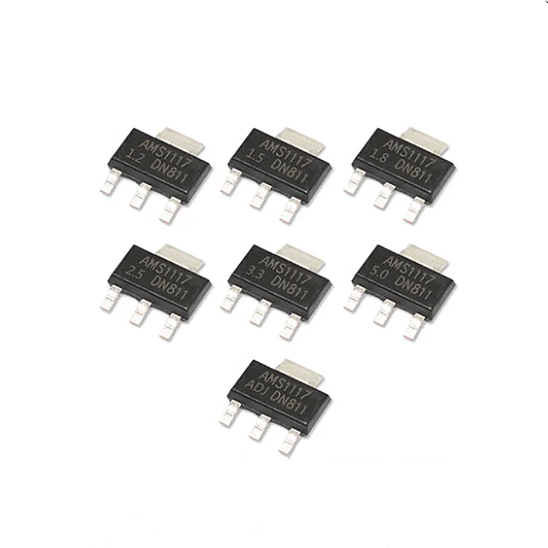 70 PÇS/LOTE AMS1117 Kit Regulador De Tensão 1.2V/1.5V/1.8V/2.5V/3.3V/5.0V/ADJ 1117 Valores Cada 10 7 PCS