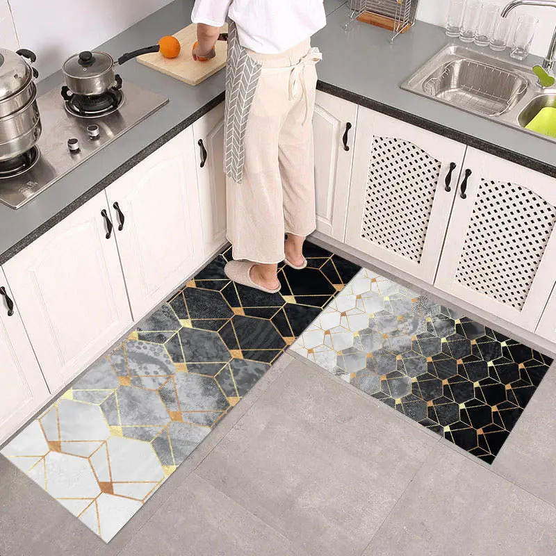 

Colourful Bathroom Kitchen Carpet Hallway Doormat Anti-Slip Carpet Absorb Water Kitchen Mat Bath Mat Wood Pattern Floor Mat