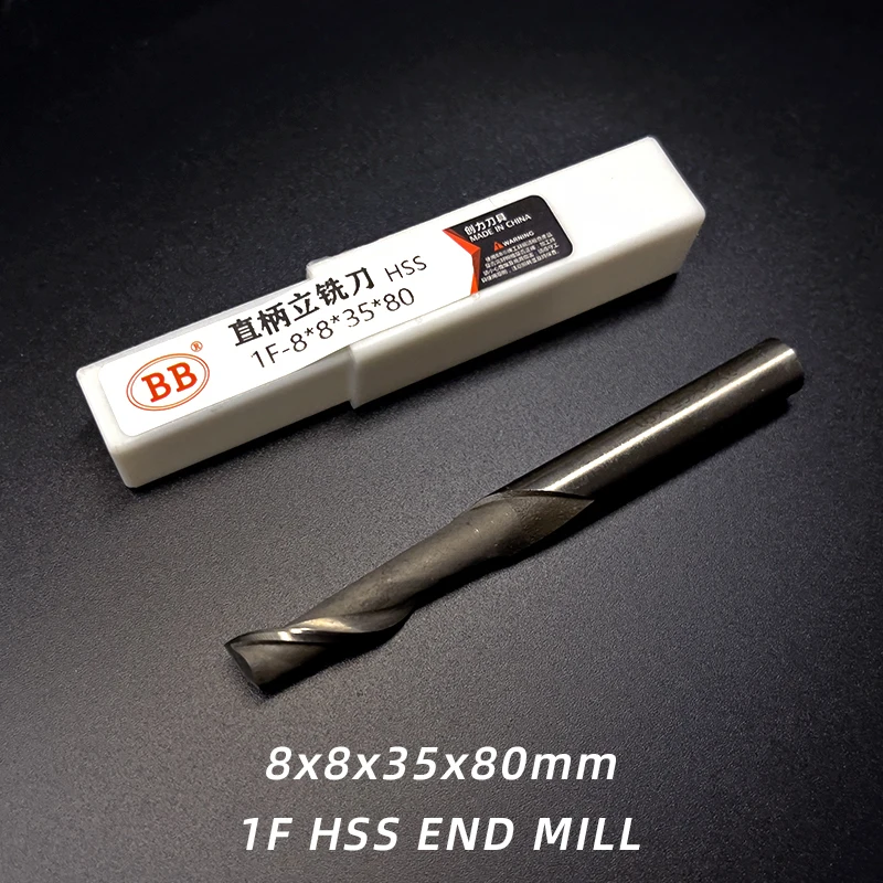 BB 1 Single Flute Milling Cutter HSS One Flute Spiral  Wood Aluminum Alloy Window Profile End Mills 5mm 6mm 8mm 10mm