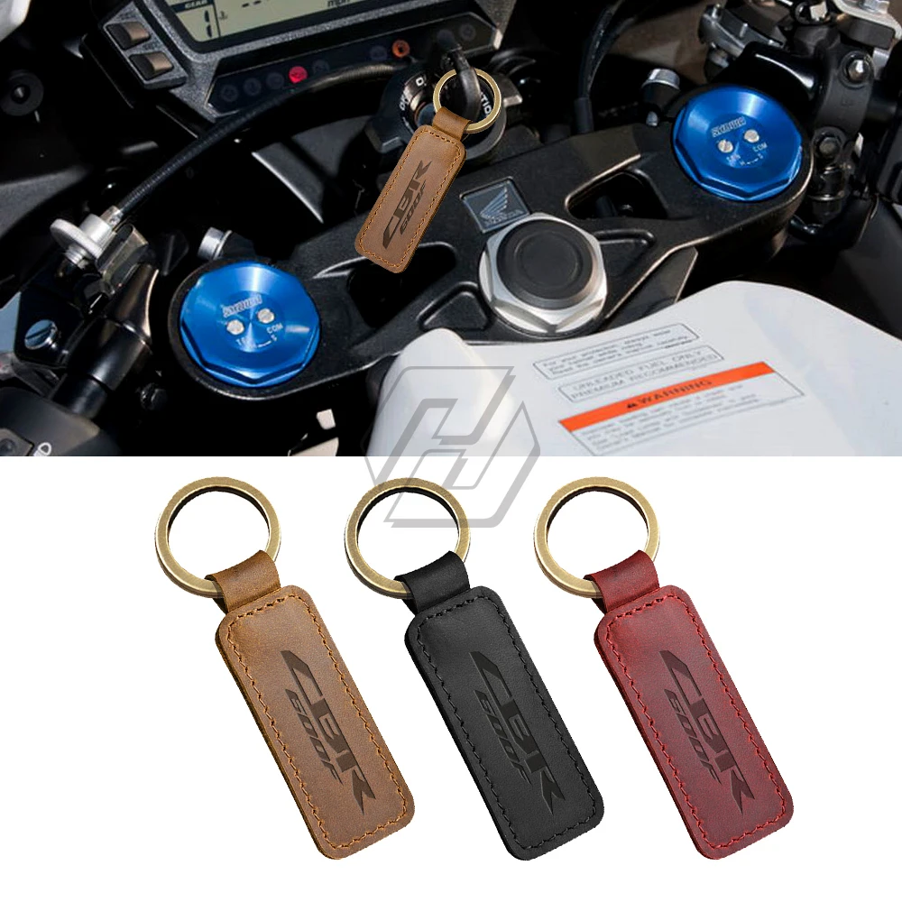 

For Honda CBR600F CBR 600F Motorbike Key Motorcycle Keychain Cowhide Key Ring