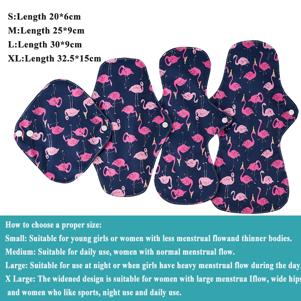 Sanitary Pads Reusable Cloth Menstrual Pads Washable Sanitary Towel Cloth Bamboo Menstrual Pads 6 PCS Cloth Pads With Wet Bag