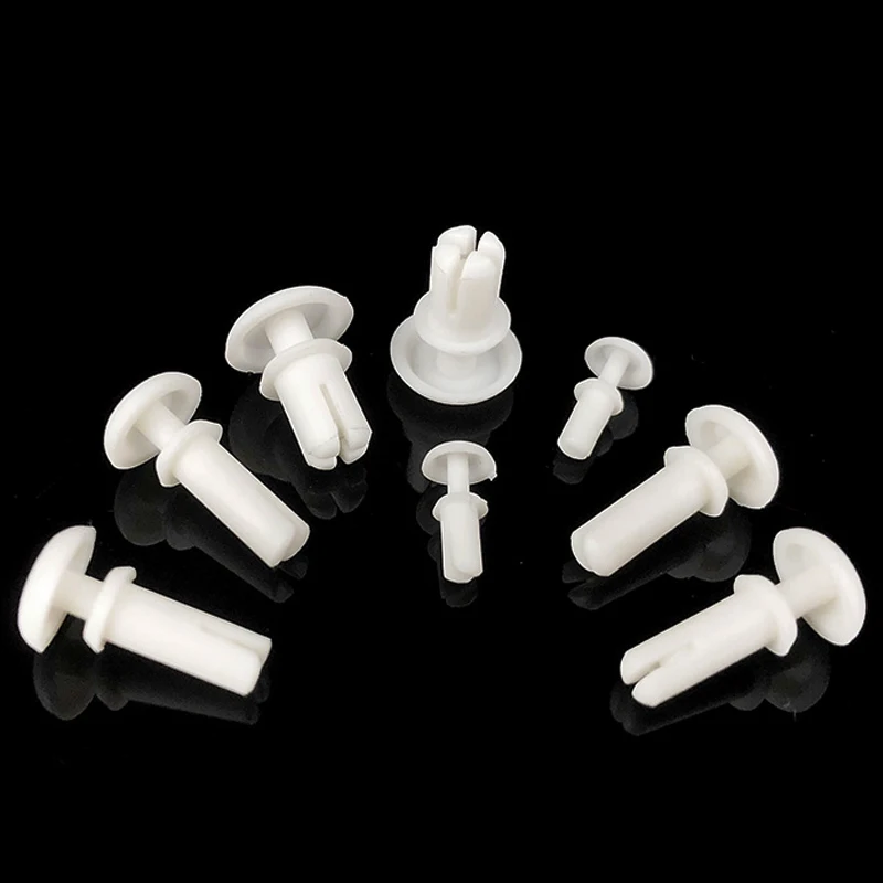 Black White Nylon Plastic R-Type Expansion Rivet Clamp Screw Nut,PC Board Fixing Buckle Heat resistant   2/2.7/3.1/3.6/4.1/5.1