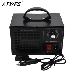 ATWFS 12V/110V 28g/48g Ozone Generator Ozonizer Ozonator Ozonio Car Air Purifier Ozon Ceramic Plates Deodorization with Timer