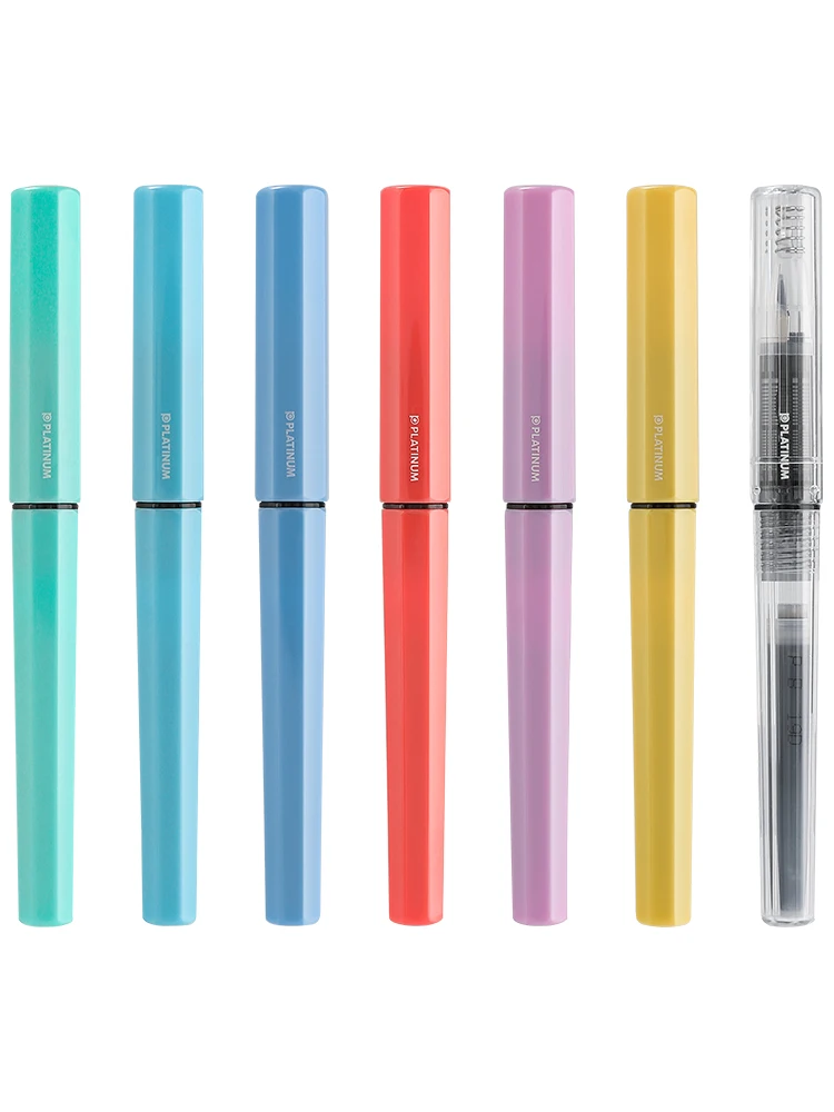 Japan PLATINUM Small Meteor F Fountain Pen Kawaii Pastel Color Calligraphy Ink Pen With Box Student Pen Gift School Supplies