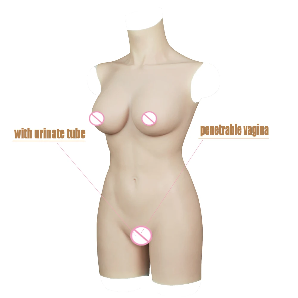 KnowU Crossdress Silicone Bodysuit C Cup Breasts Penetrable Vagina No Zipper Transgender Cosplay Drag Queen MTF Shemale