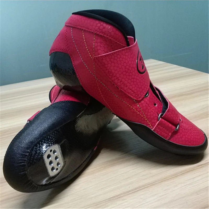 premium carbon fibre inline speed skates upper boot with 2 layers carbon fiber handmade PU leather 150 165mm 195mm mount 30-45