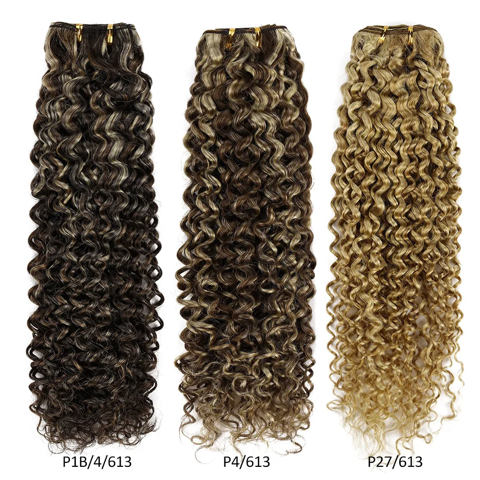 BHF-Brazilian Kinky Curly Hair Bundles, Remy Weave Bundles, extensões naturais do cabelo humano