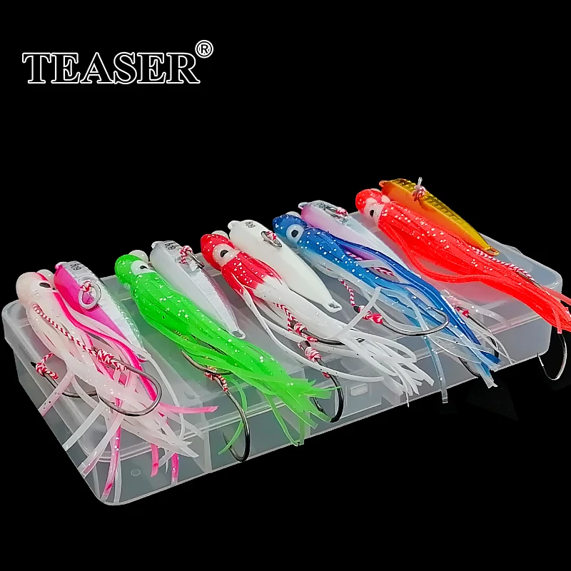 TEASER 40g 60g 80g 100g 120g 150g 180g 5pcs Slow Sinking Bottomship Inchiku Artificial Glow Jigs Squid Lure Kingfish Snapper