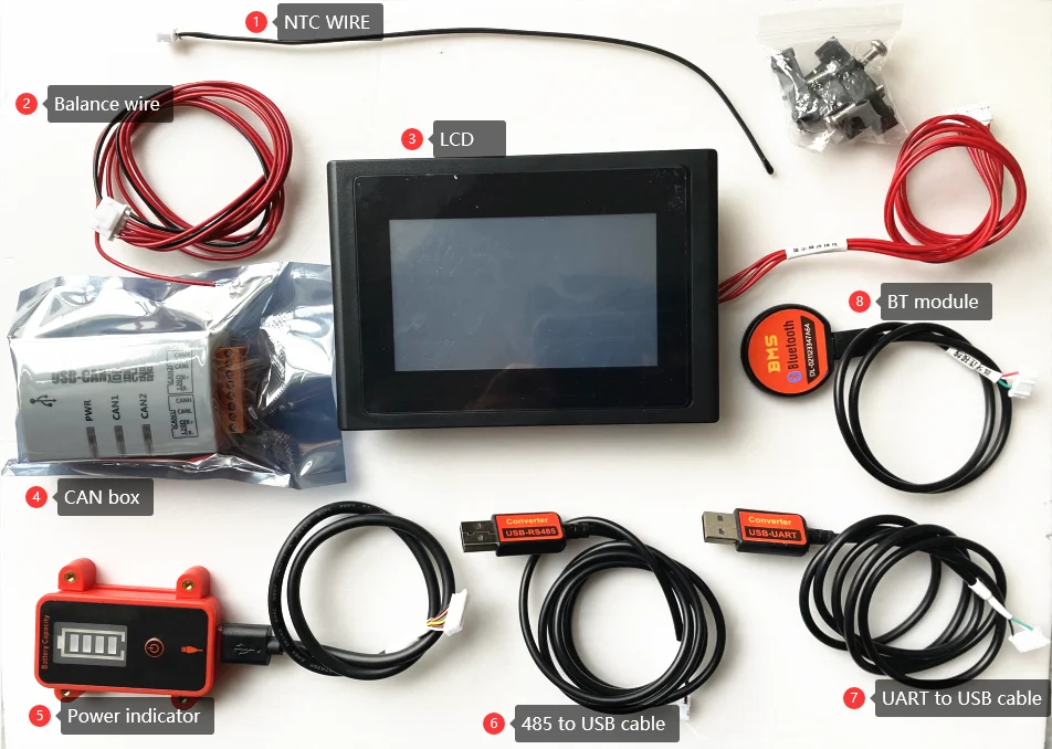 Inteligentne akcesoria BMS Deligreen inteligentne części BMS moduł Bluetooth tablica świetlna moduł CAN dla 4S BMS LiFePO4 200A 3S do 32S BMS