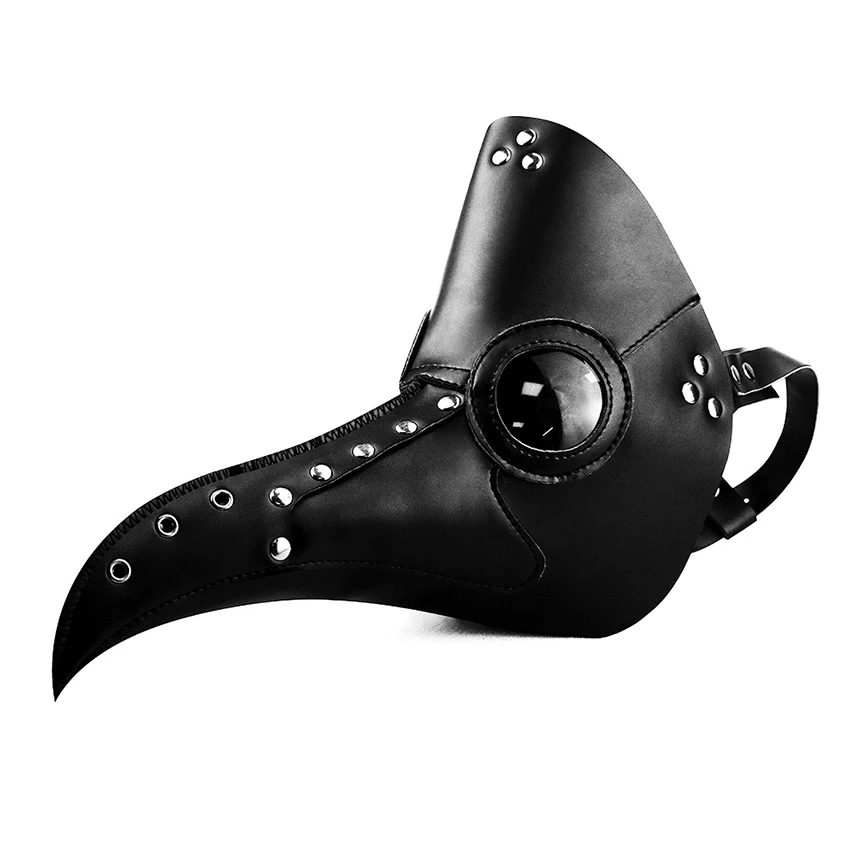 Plague Doctor Mask For Face Scary Medieval Steampunk Raptor Disguise Cosplay Gothic Carnival Funny Halloween Leather Mask Adults