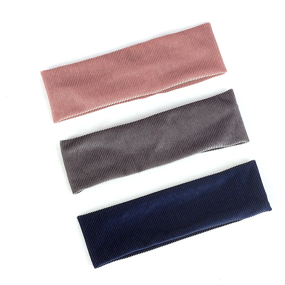 Fashion Women Men Headband Unisex Winter Autumn Solid Ribbed Elastic Flat Hairband Female Hair Accessories for Yoga Sports