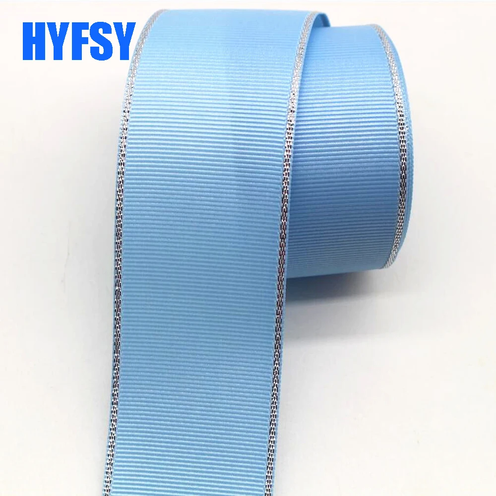 10 Yards10MM16MM25MM38MM Silver Edge Ribbon DIY Handmade Materials Gift Wrap Wedding New Year Decoration Grosgrain For Crafts