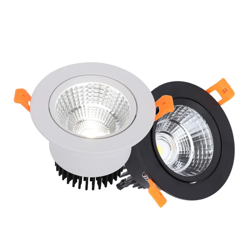 Wbudowane regulowane okrągłe źródło świetlówka LED z 15 ° bezpłatne dostosowanie 9W 12W oświetlenie wewnętrzne AC110V-230V dekoracją punktową