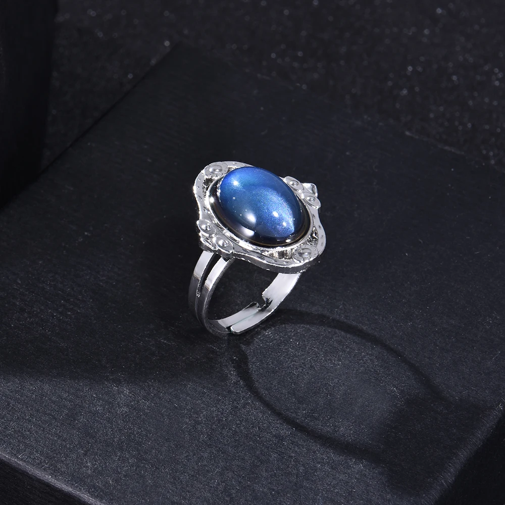 Vintage Mood Ring Changing Color Oval Emotion Feeling Changeable Ring Temperature Control