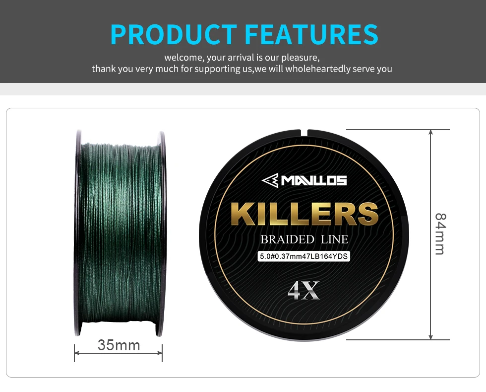 Mavllos 150 m/220 m geflochtene Angelschnur, 4 Stränge, 0,06–0,6 mm, 4–121 lb, superstarke Salzwasser-Multifilament-4-W-PE-Angelschnur – Detail 10