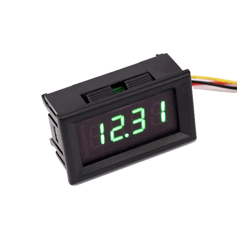 Voltímetro electrónico Digital de cuatro dígitos con pantalla Digital, tres cables, 0-33V CC, 8V, 12V, 12,6 V, medición de batería de litio