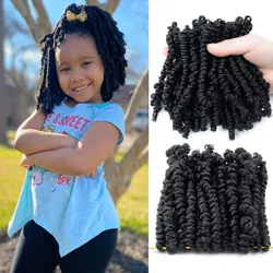 Bob Spring Twist Hair Prelooped Crochet Hair Braids 6 Inch synthetic Short passion twist hair pre twisted By Flyteng