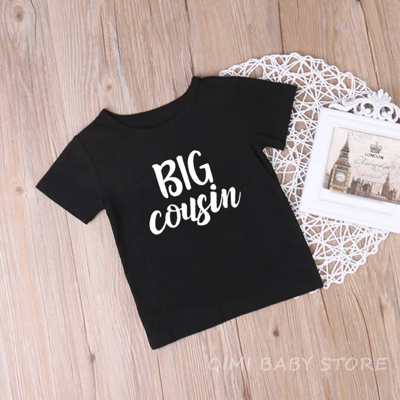 Big Little Cousin Tops Newborn Baby Kids Boys Infant Letter Print Romper Jumpsuit Bodysuit Cotton Outfit Tees