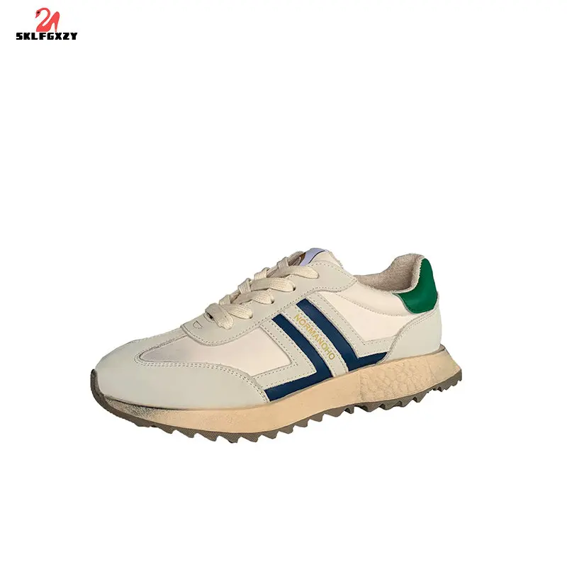 

SKLFGXZY Women Sneakers Shoes For Women Cow Leather Fashion Mix Color Casual Daily Sneakers Lady Footwear Size 35-40