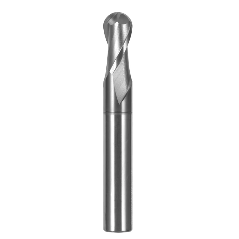 Fresa de ponta redonda, usinada em carboneto de tungstênio, hrc68, ferramenta de fresa r0.5 4 6mm 8mm 10mm, 2 sulcos, aço inoxidável especial