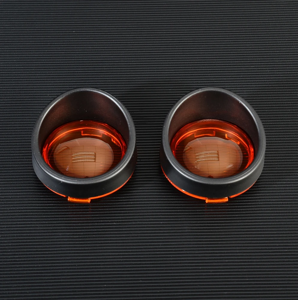 

Matte black Visor-Style Turn Signal Bezels w/amber Bullet Lens for Harley DYNA Sportster 883XL 1200XL Road King