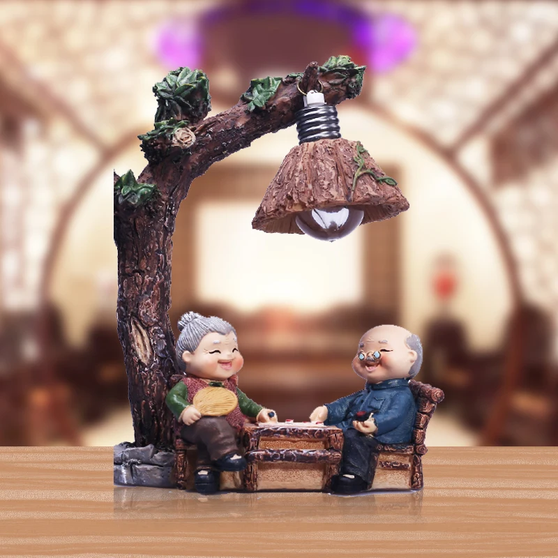 2020 Resin Old Couples Figurines Stutues Dolls For Gift Home Decor Accessories Mother Gifts Wedding Decoration Figurines ZL259