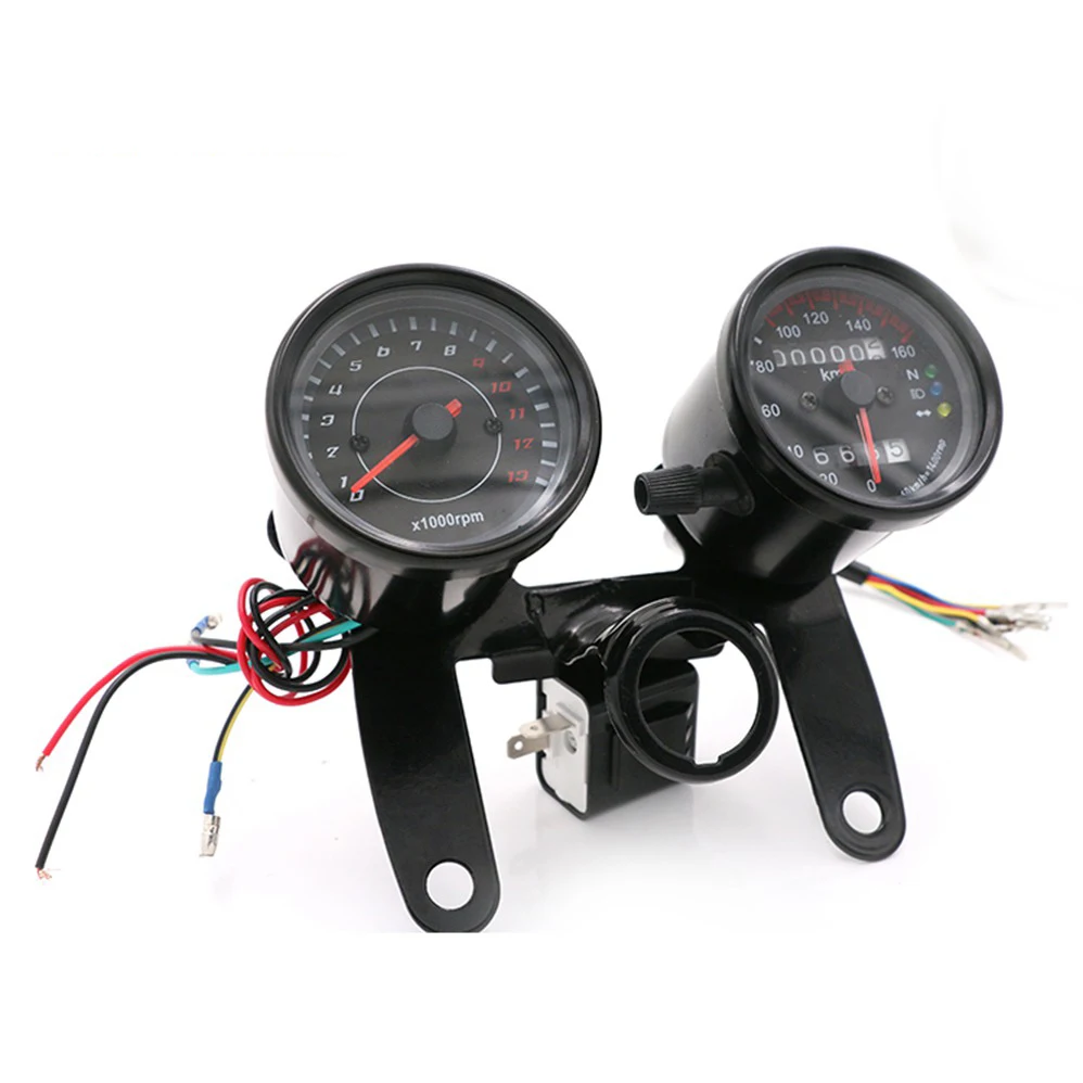 1 set of odometer motorcycle speedometer with LED backlight moto instrument tachometer motorbike accessories scooter gauge panel