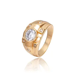 MxGxFam Rings for Men Fashion Jewelry Gold Color 18 k  AAA+ Zircon