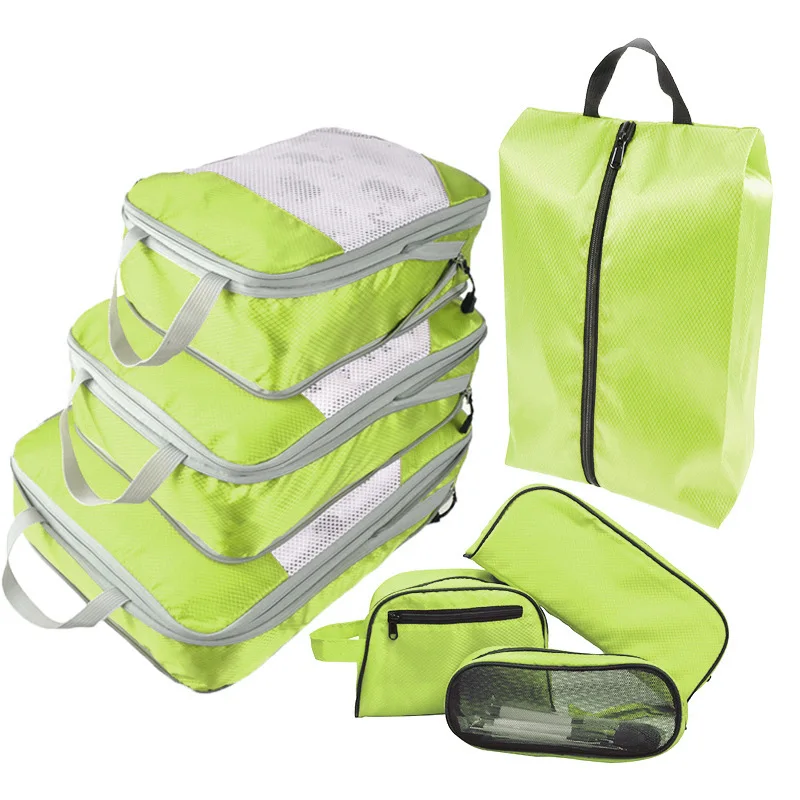 

7PC Fashion Duffle Travel Bag Dry Wet Separation Package Sports Bag Folding Portable Clothing Cosmetics Shoes Storage Travel Bag