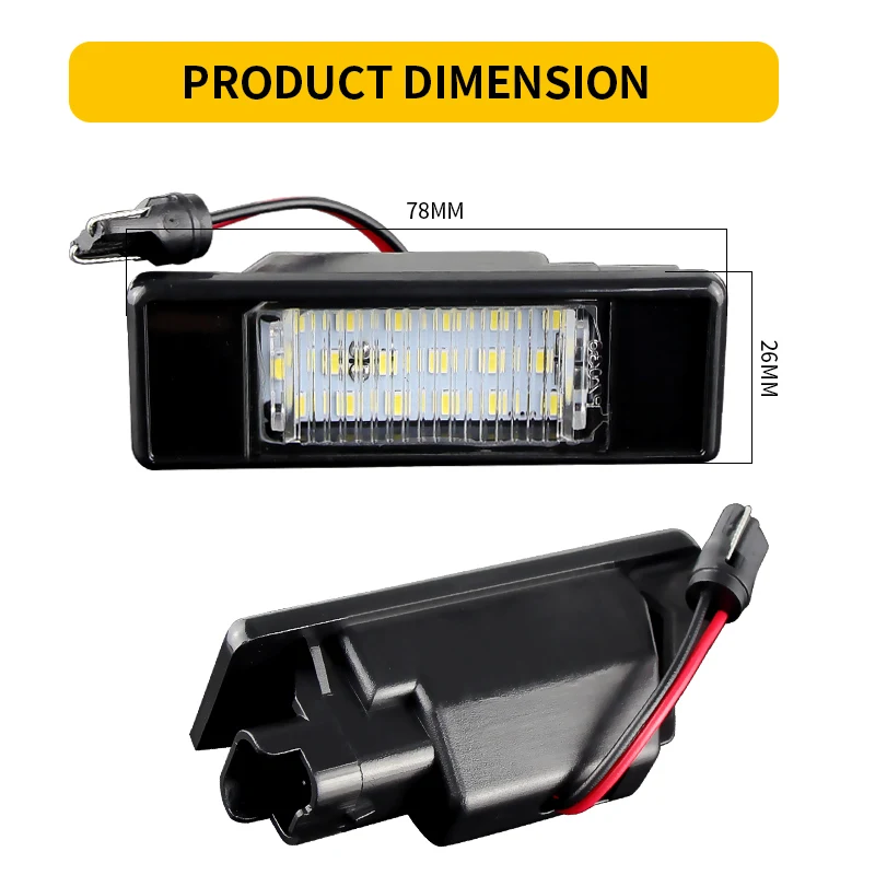 2Pcs Error Free White LED License Plate light For Nissan X-Trail T30 T31 Qashqai J10 J11 Primera P12 Pathfinder R51 Juke F15