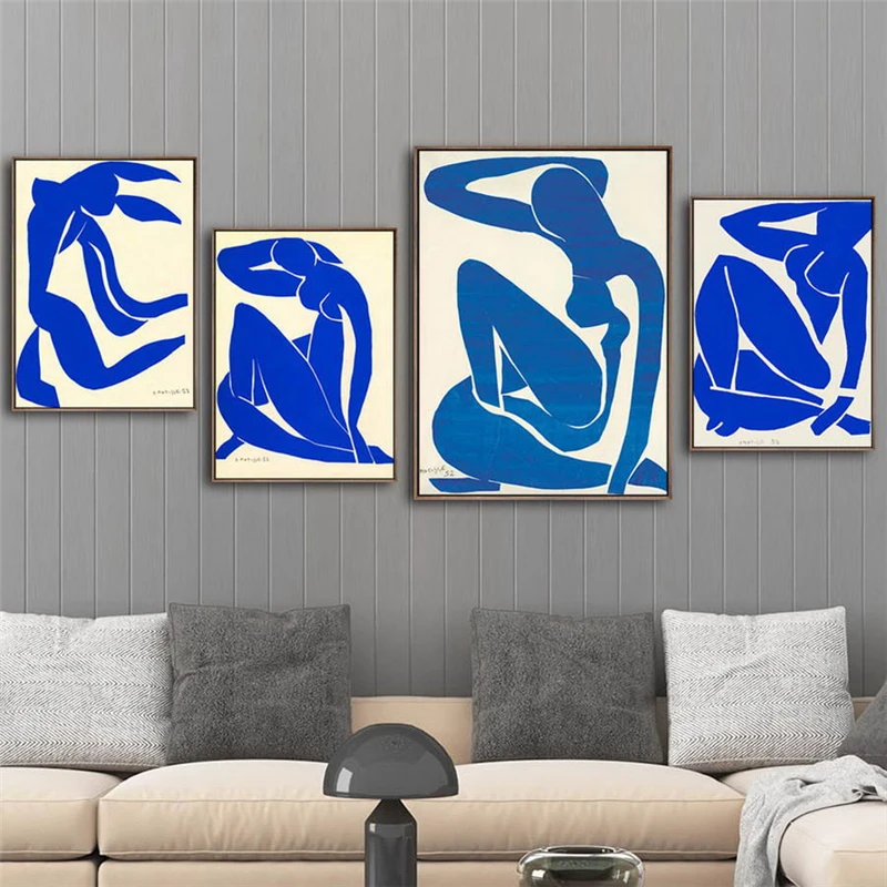 Famous Blue Nude Cavans Painting By Henri Matisse Posters and Prints Wall Art Picture for Living Room Home Decoration Cuadros