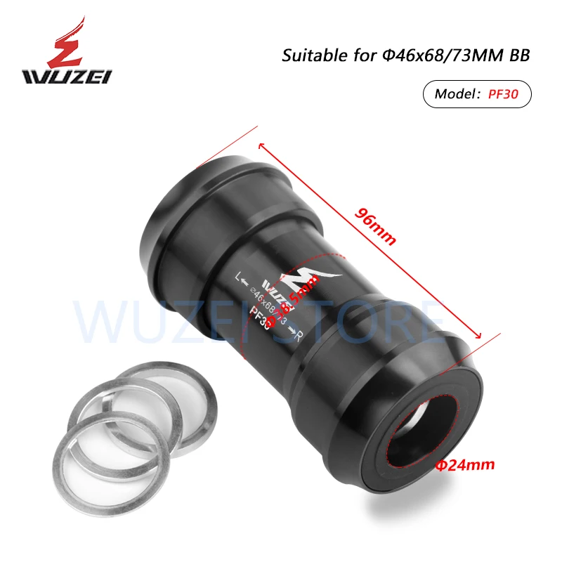 WUZEI Sealed Bearing BB30 BB91 PF30 DUB 24/29mm MTB Mountain ROAD Bicycle Press-in Thread Bottom Bracket BB Axis For SRAM