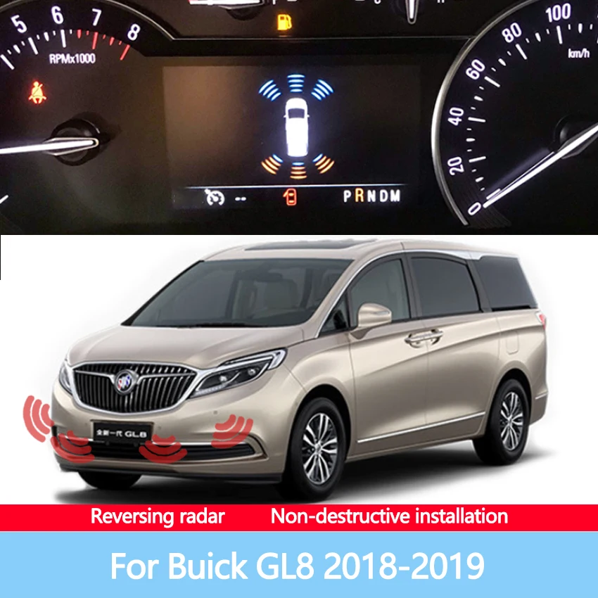 

Car Parking Sensor Reverse Backup Radar 8 Probes Beep Show Distance on Display Sensor Video System For Buick GL8 2018-2019