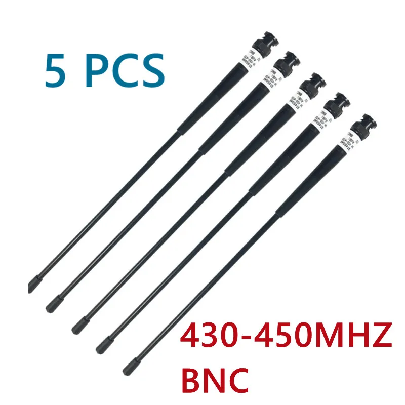 5pcs 430-450MHZ BNC Frequency Black soft Rod Antenna Compatible With  GPS Surveying Instruments